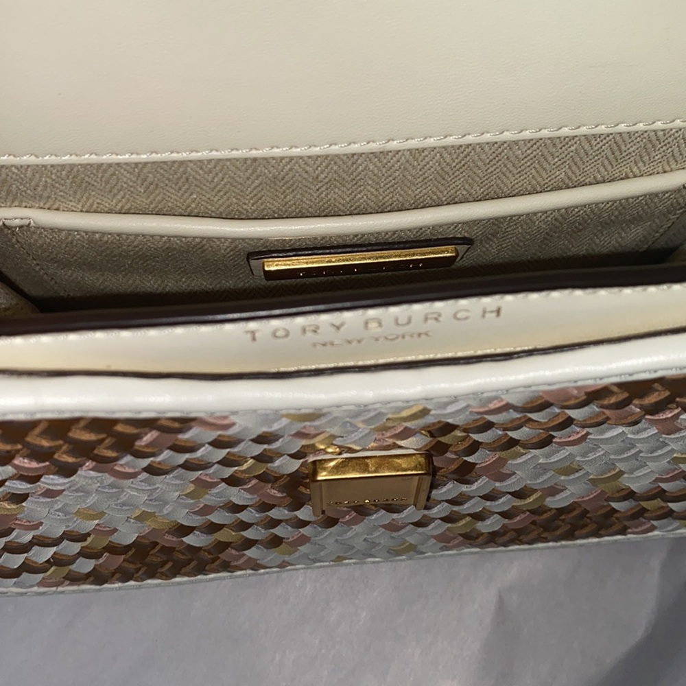 Tory Burch Britten Woven Small Saddle Bag - Picture 8 of 8